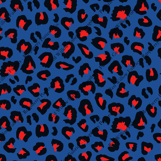 Raspberry Pattern Co - Patriotic Leopard Blue BG