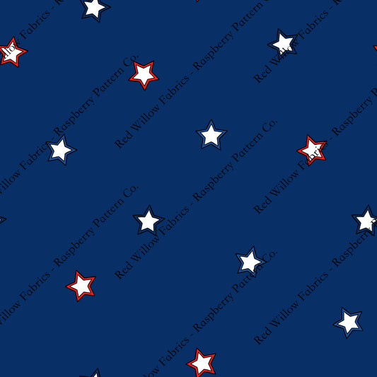 Raspberry Pattern Co - Stars on Dark Blue