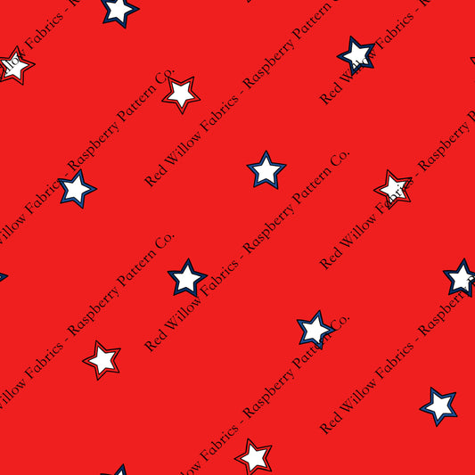 Raspberry Pattern Co - Stars on Red