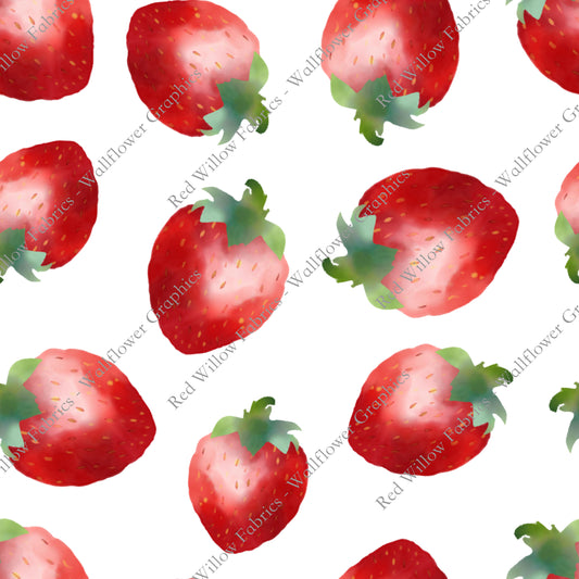 Wallflower Graphics - Watercolor Strawberries White