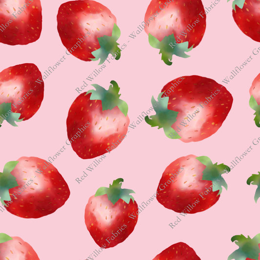 Wallflower Graphics - Watercolor Strawberries Pink