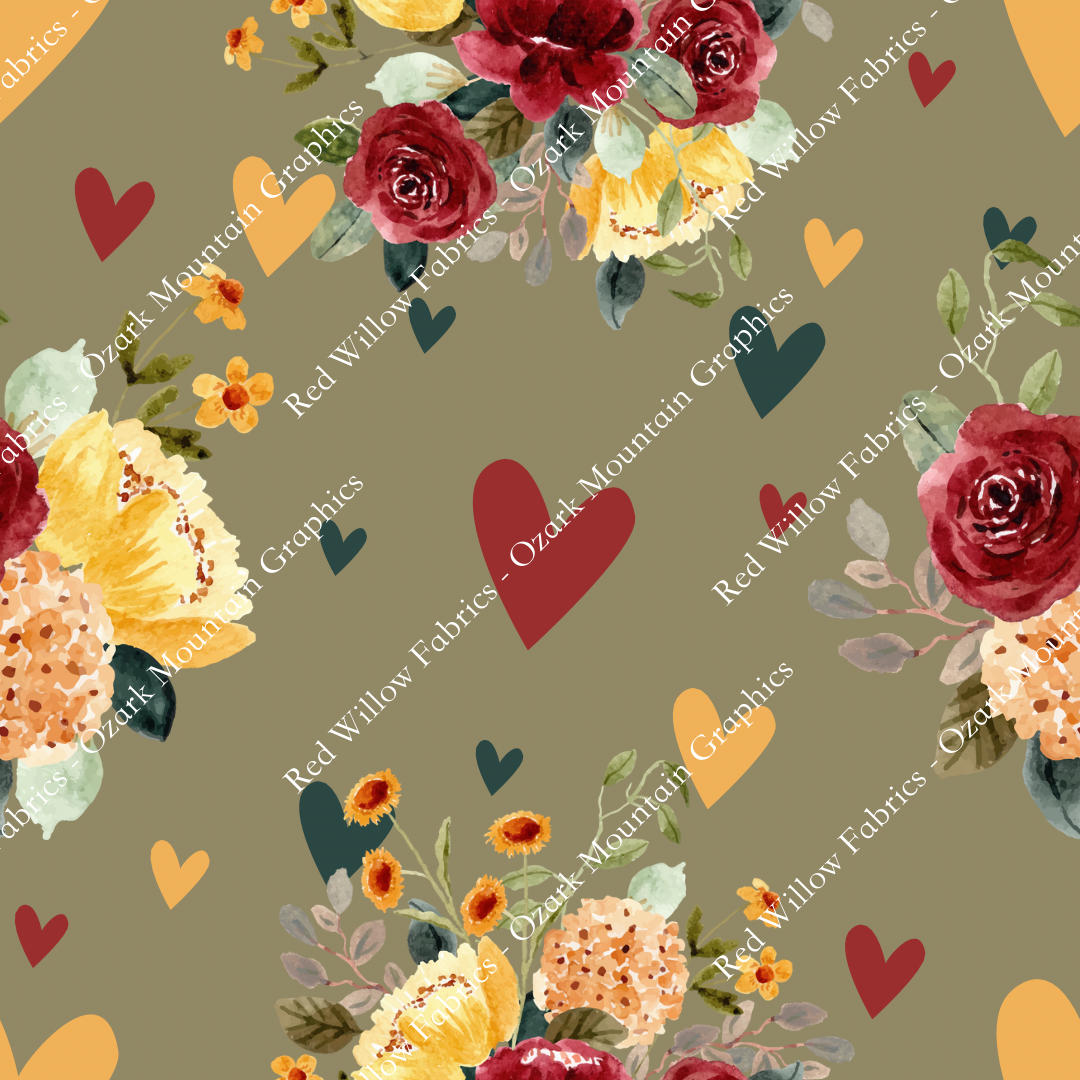 OMG - Watercolor Floral Hearts Neutral