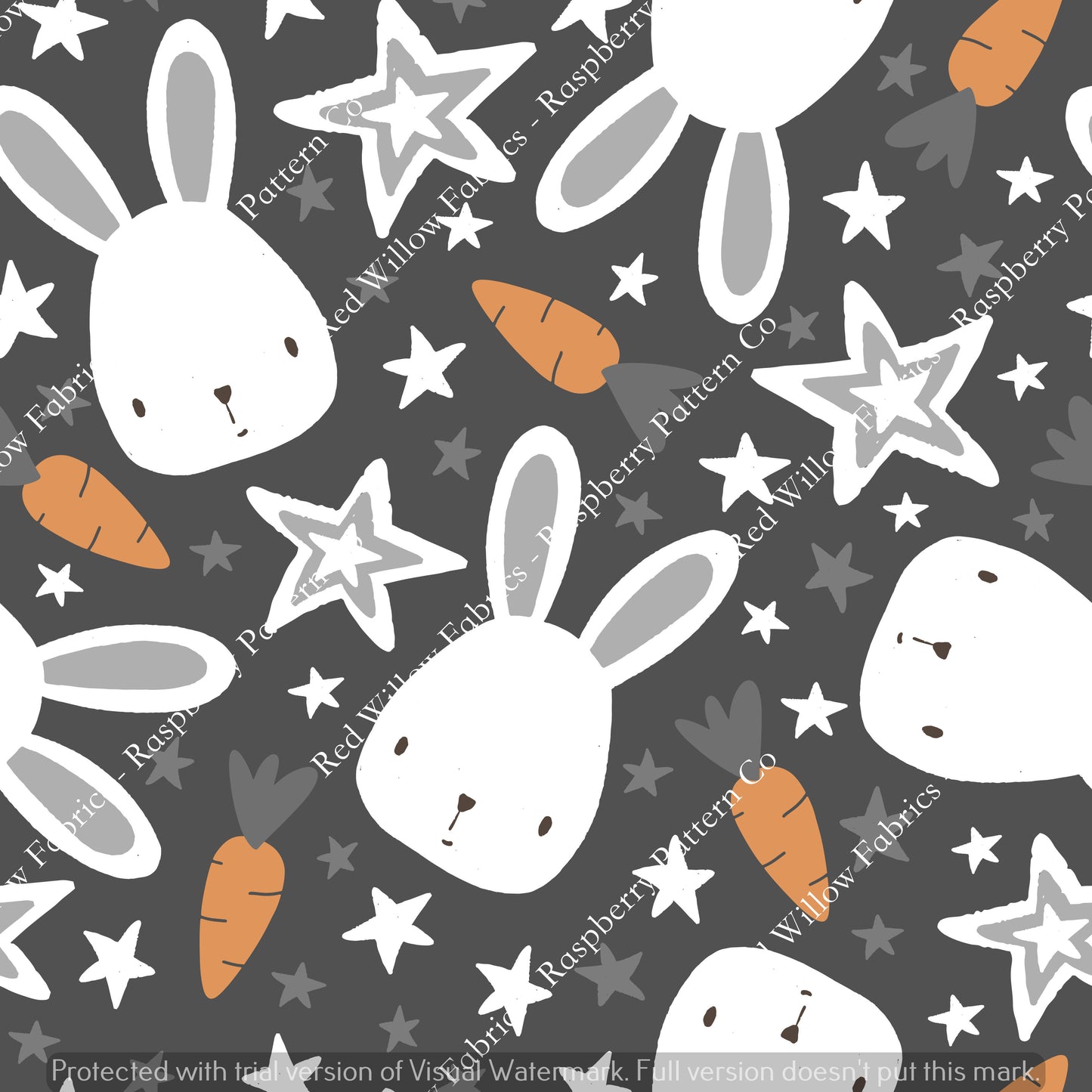 Raspberry Pattern Co - Bunny Toss Grey