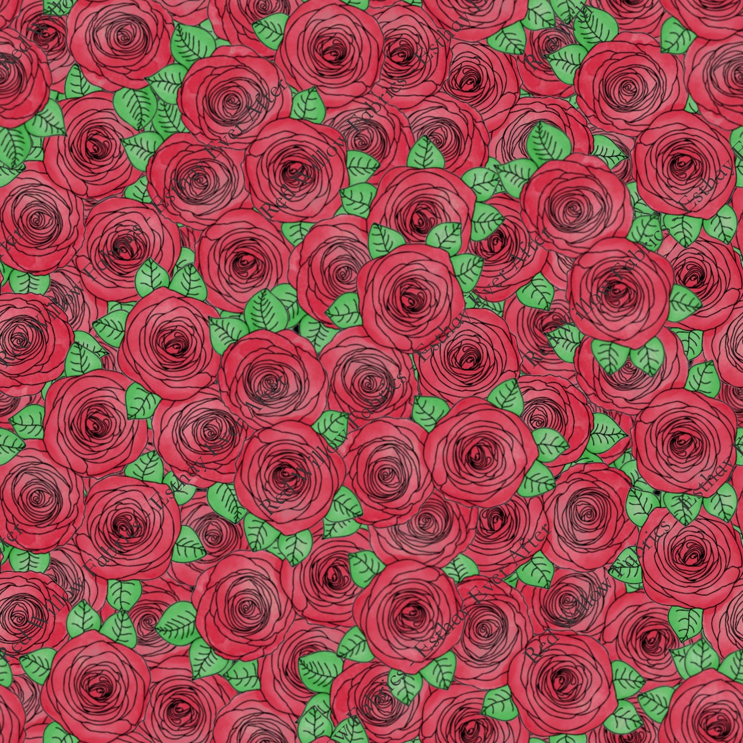 EEA - Crowded Watercolor Roses Red