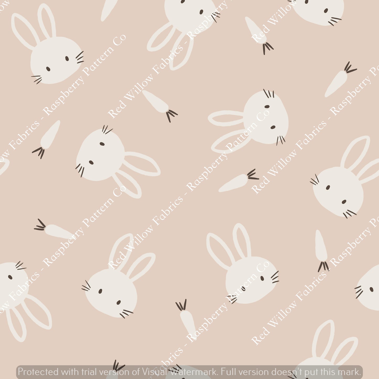 Raspberry Pattern Co - Bunnies and Carrots Peach