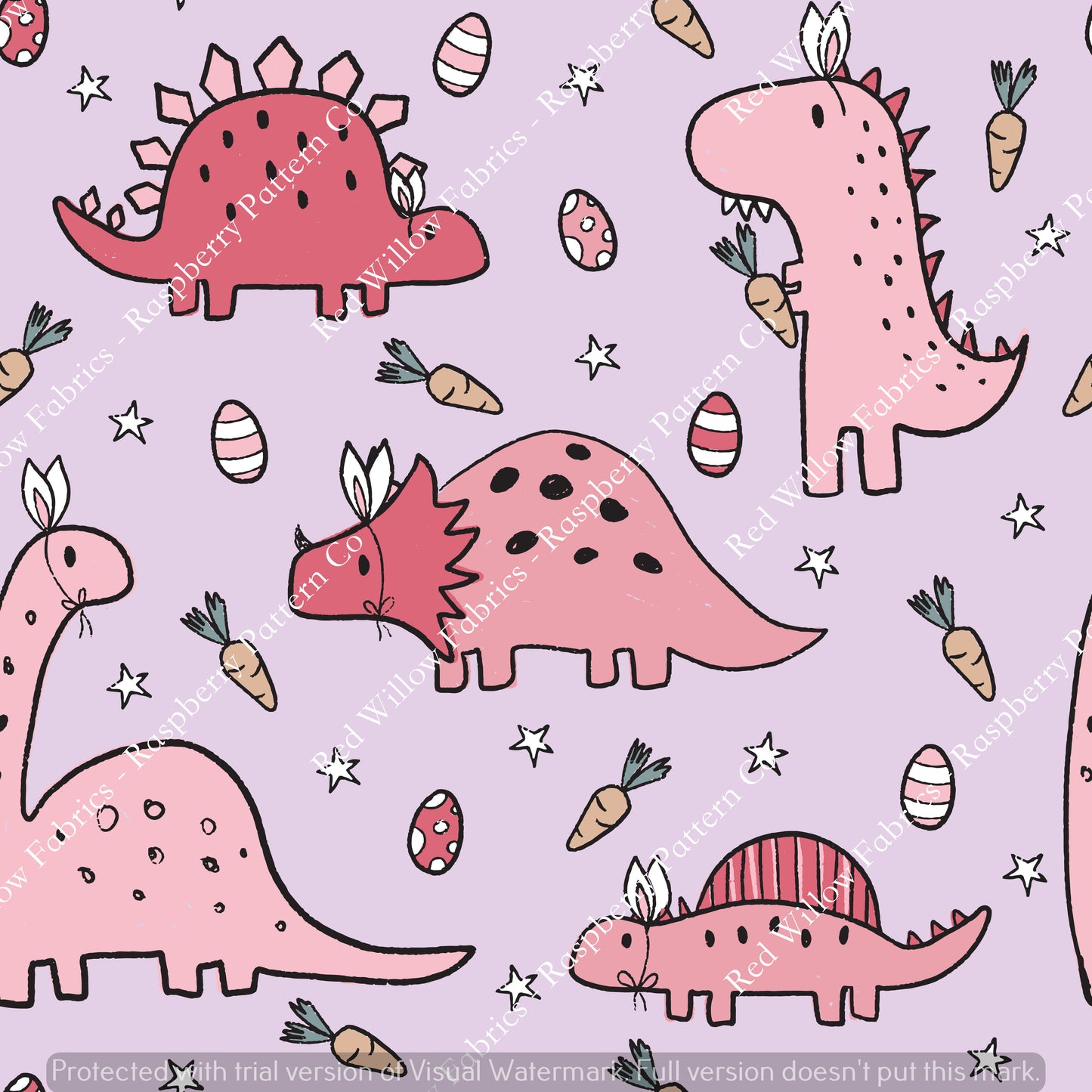 Raspberry Pattern Co - Easter Dinos Lilac
