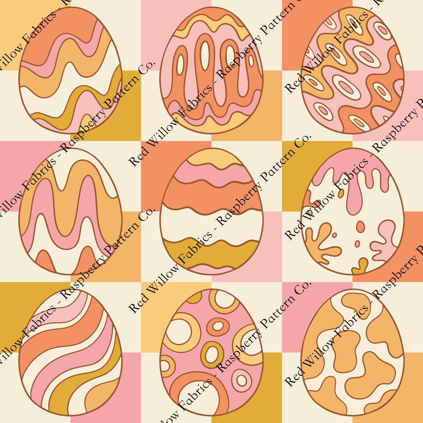 Raspberry Pattern Co - Groovy Eggs Square Coord