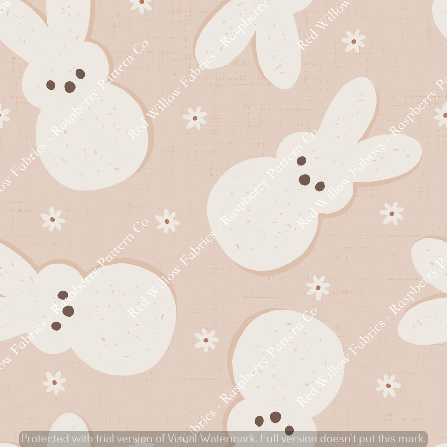 Raspberry Pattern Co - Marshmallow Bunnies Blush