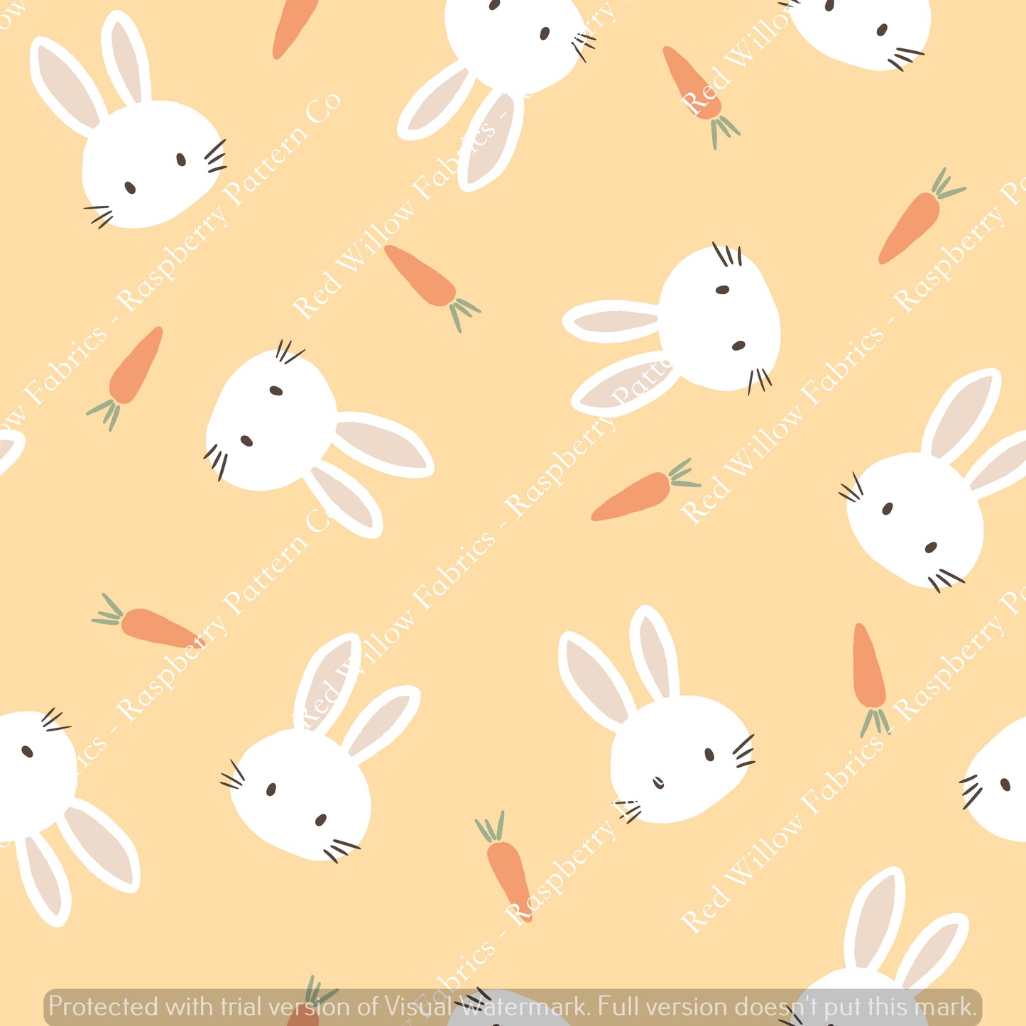 Raspberry Pattern Co - Minimal Bunnies Yellow