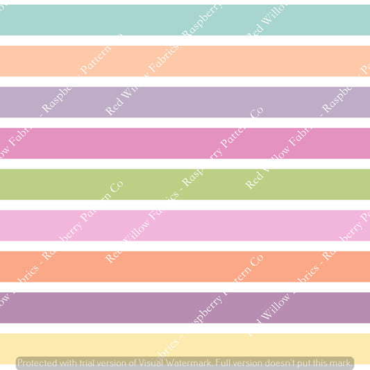 Raspberry Pattern Co - Easter Pastel Dinos Light Stripes Coord