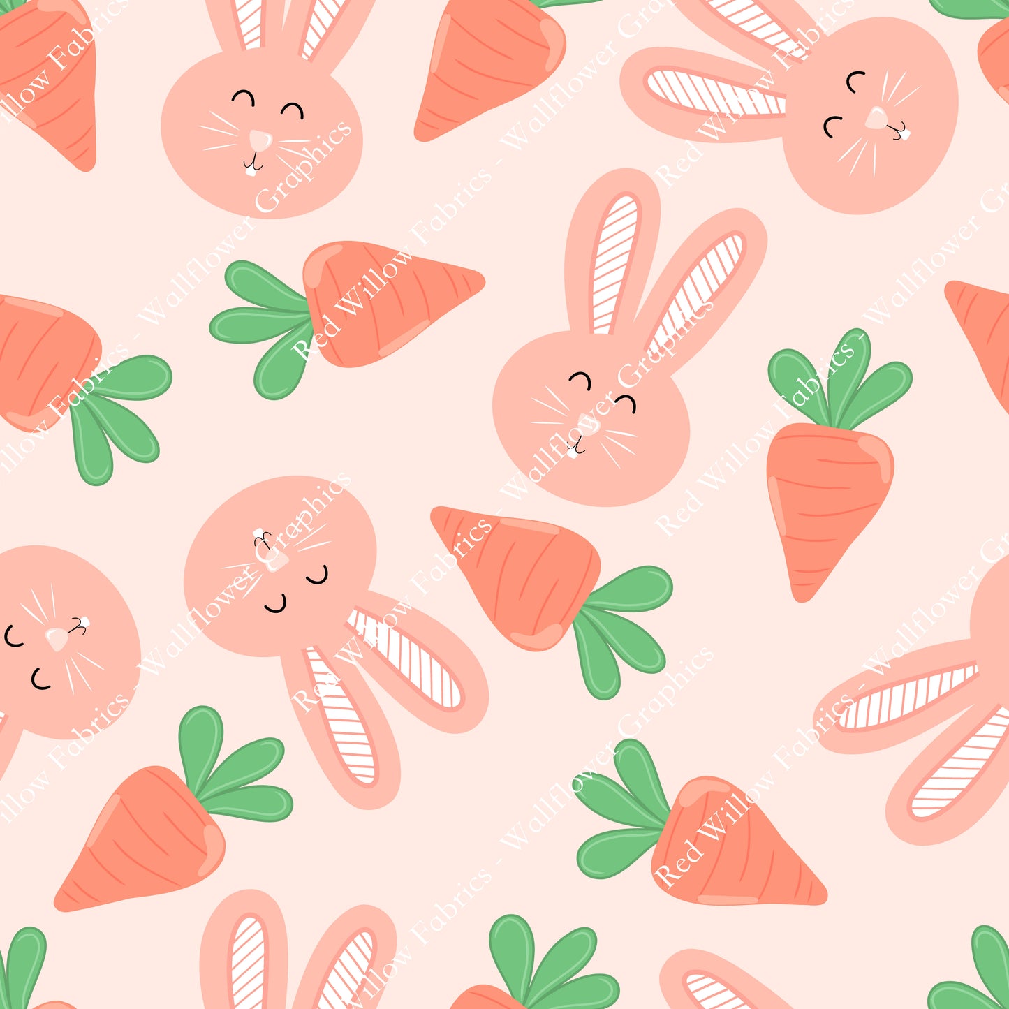 Wallflower Graphics - Pink Bunnies & Carrots