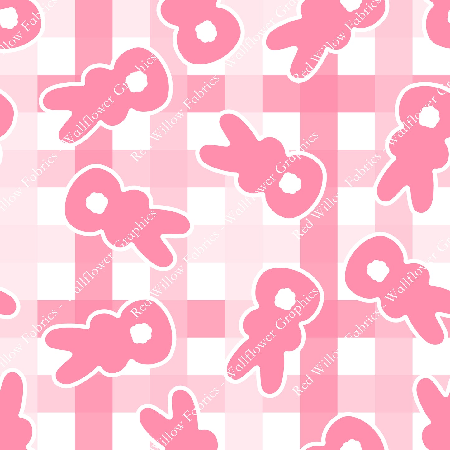 Wallflower Graphics - Pink Plaid Bunnies