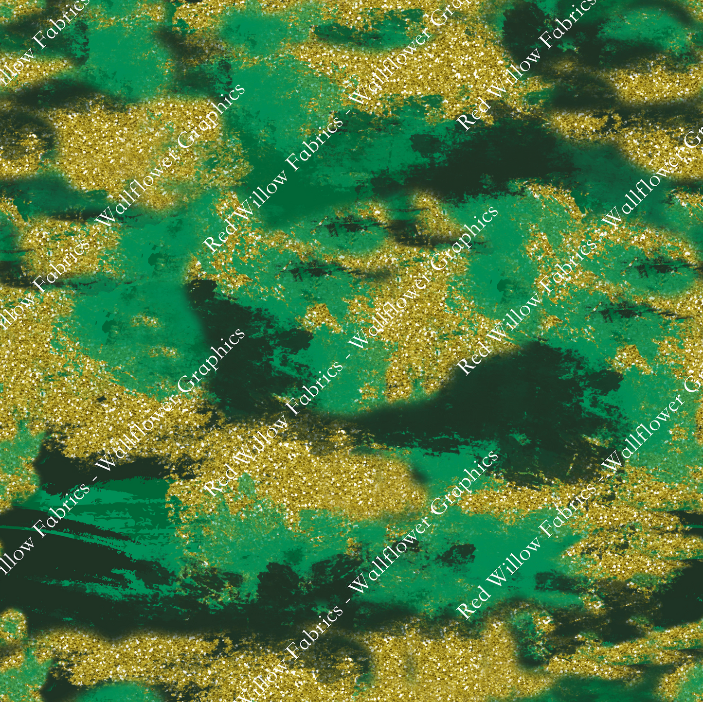Wallflower Graphics - Gold & Green Brushstrokes