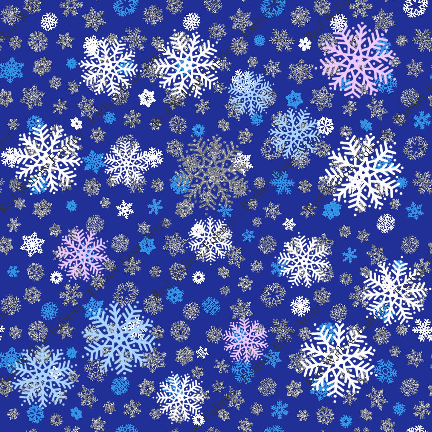 EEA - Glitter Snowflakes on Blue