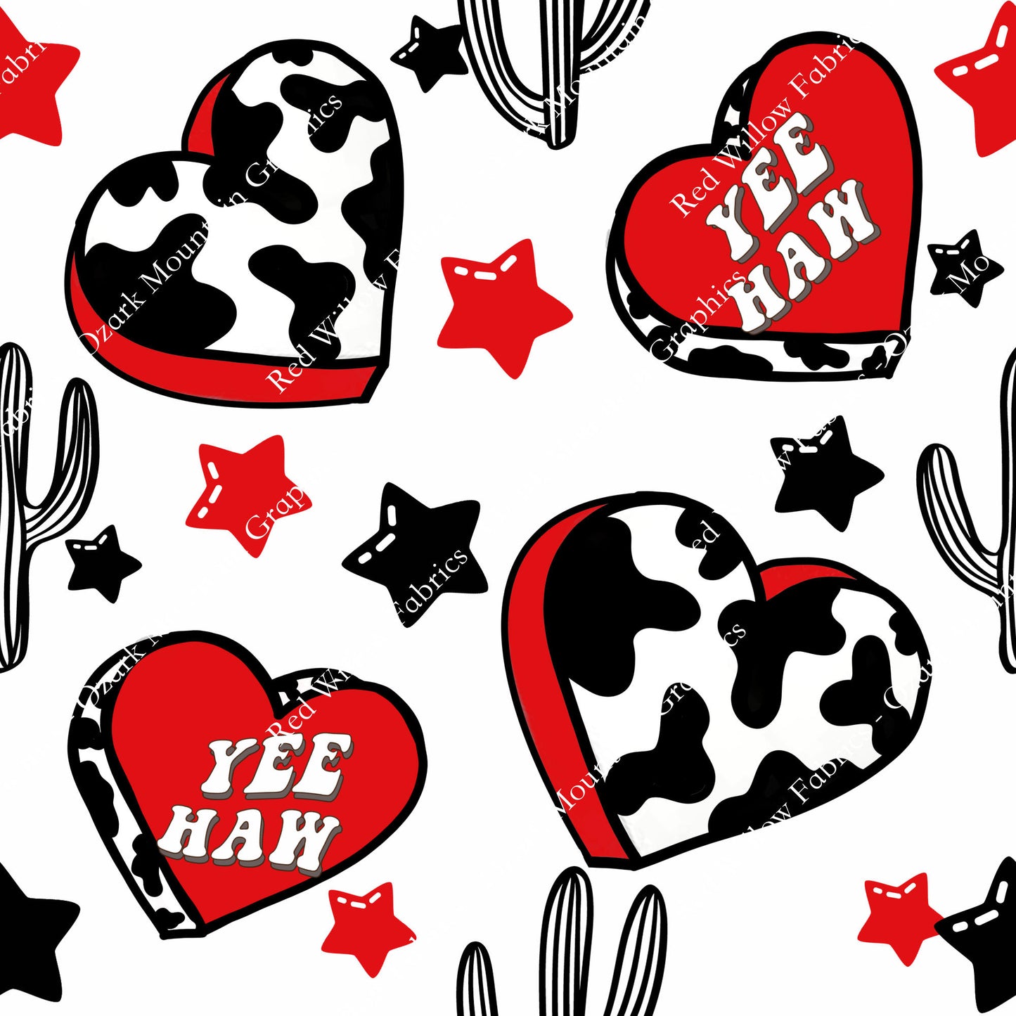 OMG - Yeehaw Cow Hearts Red